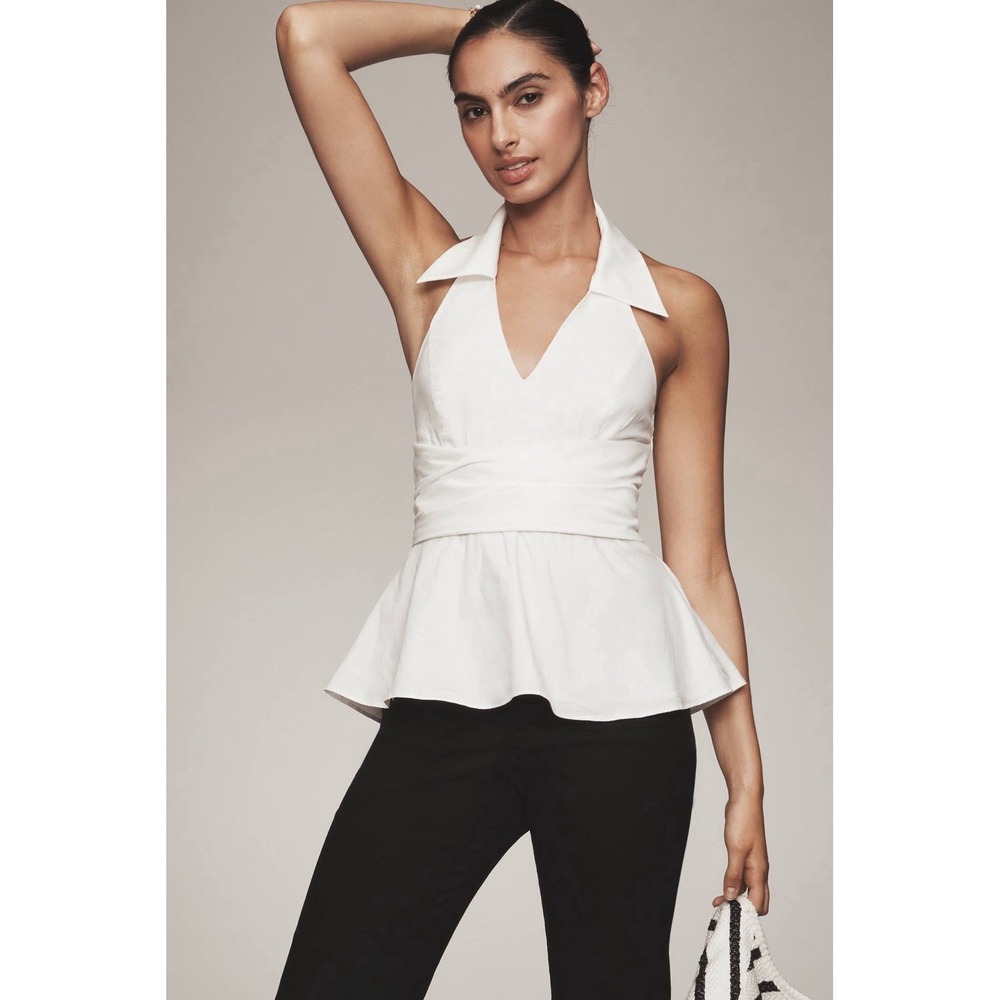 Hutch‎ Colbie Collared Halter Peplum Tank